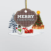 Clan Borthwick Dress Ancient "Merry Christmas" Tartan Acrylic Ornament VJ21 Borthwick Dress Ancient Tartan Tartan Christmas